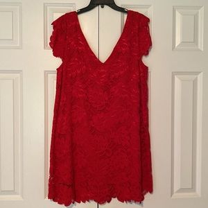 BB Dakota Red Lace Sheath Dress